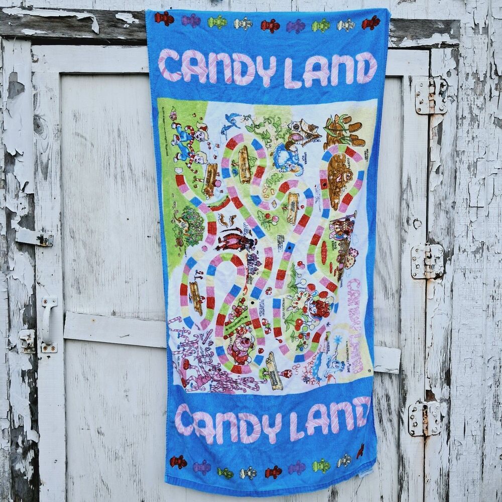 VTG 2004 Candyland Board Game Beach Towel 30”x60” Jay Franco Hasbro Target Y2k